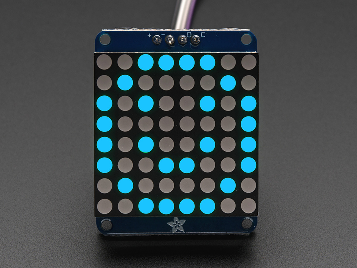 Adafruit Small 1.2&quot; 8x8 LED Matrix w/I2C Backpack - Blue