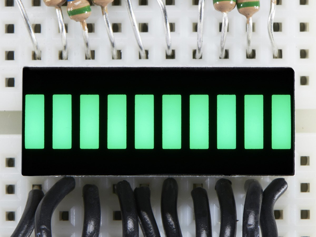 10 Segment Light Bar Graph LED Display - Pure Green [KWL-R1025PGB]