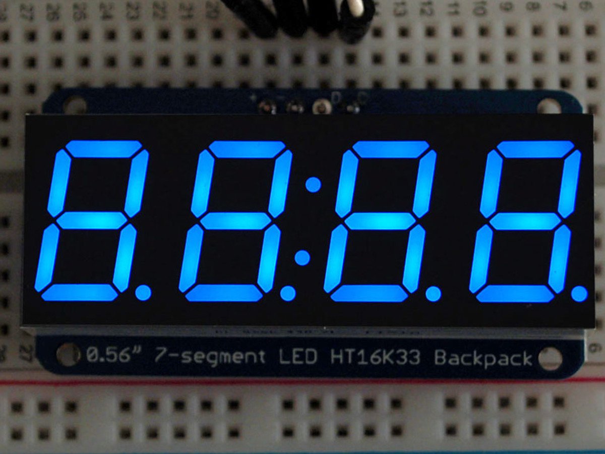 Adafruit 0.56 4-Digit 7-Segment Display w/I2C Backpack - Blue