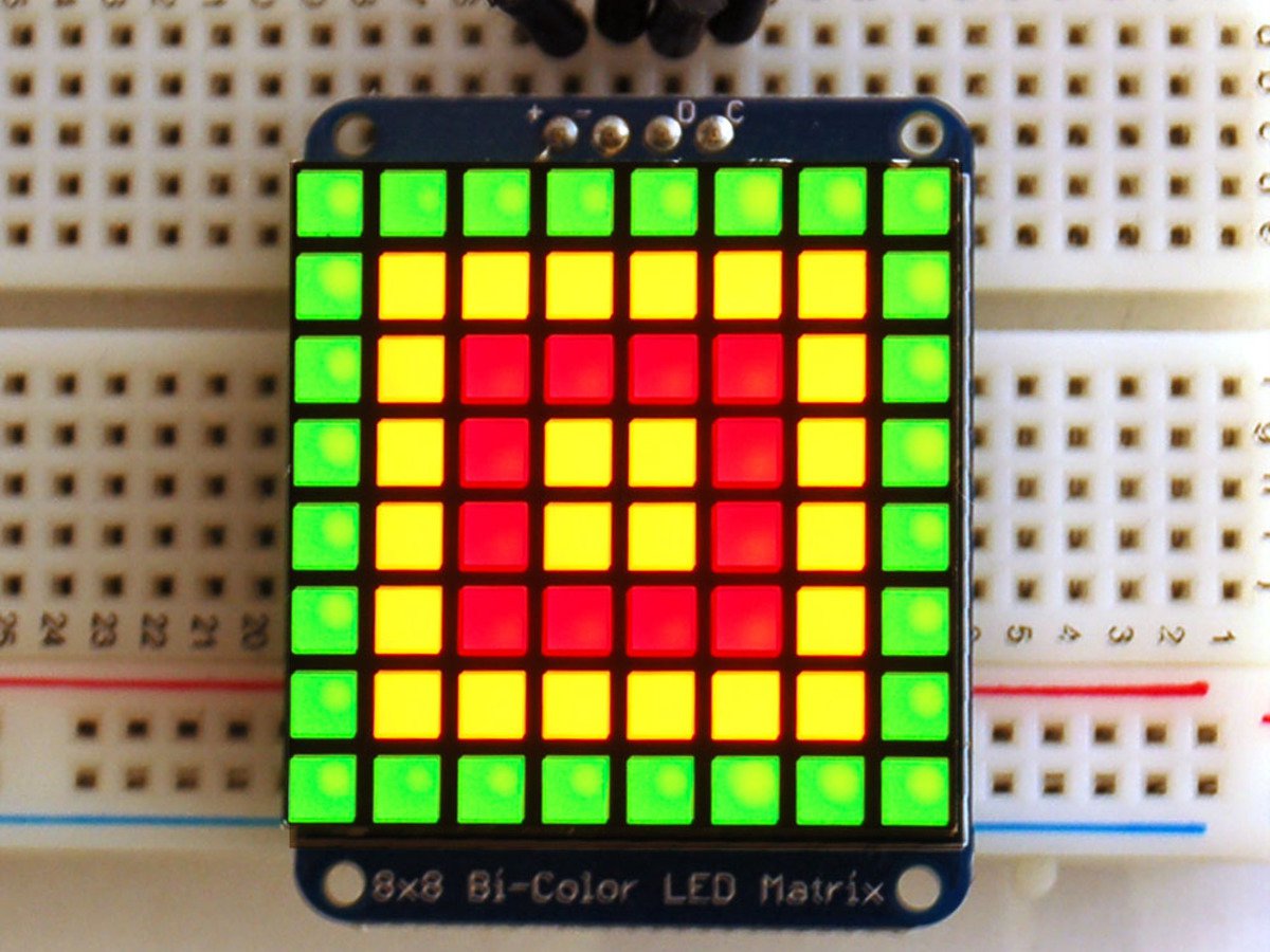 Adafruit Bicolor LED Square Pixel Matrix with I2C Backpack ( LED 매트릭스 )
